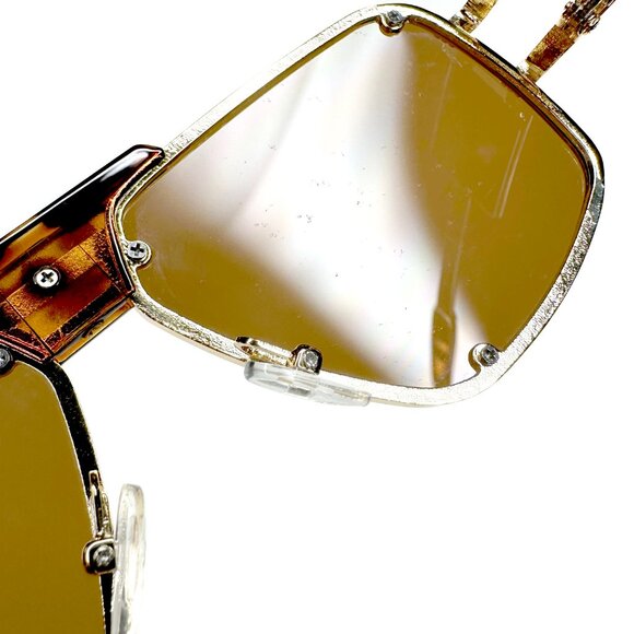 True Religion Oversized Square Aviator Sunglasses Tortoise Gold Retro NWT Unisex